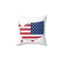 Usa Flag On Map Faux Suede Square Pillow. Print On Both Sides - £20.90 GBP