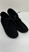 Minnetonka Woman’s Fringed Boot Softsole Black 489 Size 8.5 - £31.12 GBP
