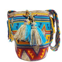 Handmade Wayuu Crochet Tote Bag, Woven Mochila, Colombian Tribal Bag, Be... - $1,735.38 MXN