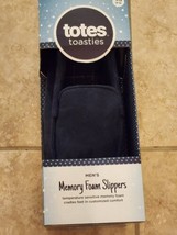 TOTES Toasties Mens LG 9-10 Navy Memory Foam Slippers NEW in BOX - £15.54 GBP