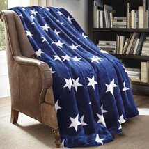 Navy Star Soft Micro Plush Flannel Fleece Throw Blanket 50&quot;x 60&quot; Best Gift - £20.74 GBP