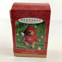 Hallmark Keepsake Christmas Tree Ornament Reddy Teddy Bear Fabric Vintage 2001 - £15.54 GBP