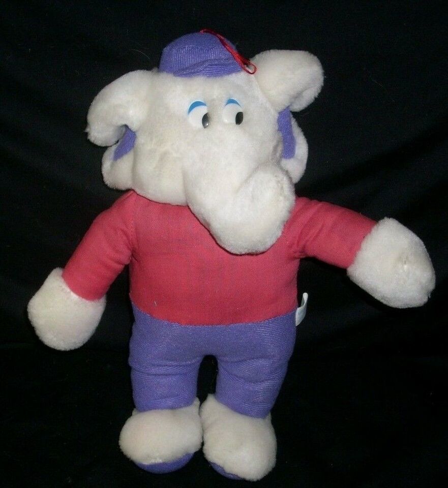 Primary image for 13" VINTAGE 1991 NANCO WHITE PINK PURPLE ELEPHANT STUFFED ANIMAL PLUSH TOY