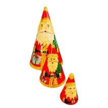 Russian Lacquer Christmas Santa Claus Nesting Doll - £35.61 GBP