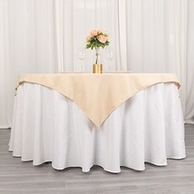70&quot;&quot; X 70&quot;&quot; Beige Premium Polyester Square Tablecloth Party Events Decor... - £20.95 GBP
