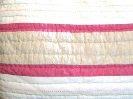 Pottery Barn Kids Quilted Sham Standard Pillow Pink Beige White Jungle S... - $28.69