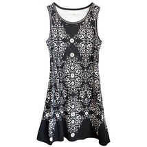 MAX STUDIO Stretch Black and White Floral Dress | Medium - £17.52 GBP