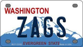 Zags Washington Novelty Mini Metal License Plate Tag - £11.72 GBP