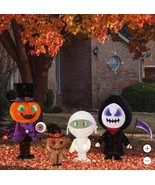 Halloween Figurines Pumpkin Reaper Mummy Scary Doll 4-Piece LED Pop-Up E... - $6,552.36 MXN