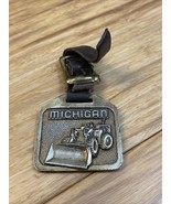 Vintage Michigan Highway Equipment &amp; Supply Front Loader Watch Fob KG JD - $19.79