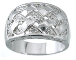 0.30 Carat Sterling Silver w/ Platinum Finish Fashion Band Ring Size 5-9 - £38.24 GBP
