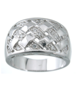 0.30 Carat Sterling Silver w/ Platinum Finish Fashion Band Ring Size 5-9 - £37.44 GBP