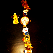 Old Vintage beautiful nurses watch with nurses angel pin - $44.55