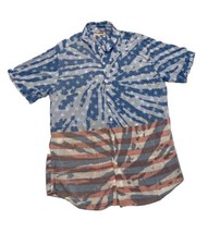 The Endless Summer American Flag Tie Dye Hawaiian Shirt Men’s Large Patriotic - £15.21 GBP