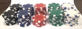 Suited Poker Chip Lot 95 of Assorted Replacement Chips 5 Multi Colors - $18.69