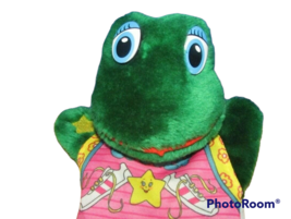 Green frog Plush Puppet pink t shirt top jogger Little Peoples Workshop - £7.05 GBP