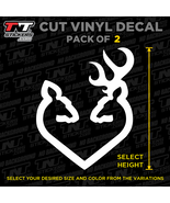Browning Buck &amp; Doe Heart Vinyl Decal Sticker – Pack of 2 – Select Size ... - $3.00+