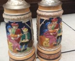 Two Original Embossed Beer Stein Musical - $29.69