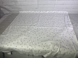 Pottery Barn Kids Baby Receiving Blanket Flannel White Blue Stars Print 2012 - £21.89 GBP