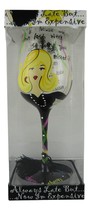 Hand Painted Wine Glass Girls With Attitude 9” High OOAK New Clean House - £11.40 GBP