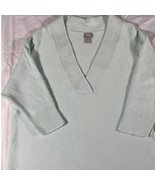 Womens sweater Large mint green v-neck Chicos V neck - $112.04 MXN