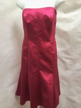 Davids Bridal 10 Dress Pink Satin Strapless Flare Mermaid Holiday Bridesmaid USA - £27.11 GBP