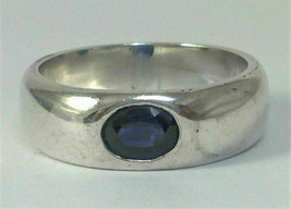 Mens Sapphire Vintage 925 Sterling Silver Wedding Engagement Ring Gift For Him - £144.18 GBP