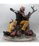 Large Victorian Staffordshire Figurine of a Man Playing Violin, Antique - £75.33 GBP