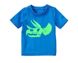 NWT CRAZY 8 Blue Dinosaur Boys Rashguard Short Sleeve Swim Shirt 12-18 M... - $8.99