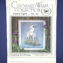Vtg Crossed Wing Collection SNOWY EGRET Cross Stitch Pattern by Paula Minkebige - $9.99