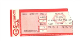 Apt 19 1985 San Francisco Giants @ Cincinnati Reds Ticket Pete Rose Eric Davis - £15.47 GBP