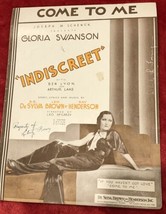 COME TO ME Gloria Swanson  1931 original sheet music from movie INDISCREET VTG - £10.06 GBP