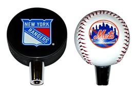 New York Rangers Hockey Puck And New York Mets Baseball Beer Tap Handle Set - £43.98 GBP