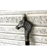 Cane Victorian Horse Equestrian Filigree Pewter Color Novelty Walking Stick - $52.57 CAD