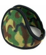 Camouflage Camo Fuzzy Fleece Green Ear Muffs Warmers Woodland Pattern - £7.89 GBP