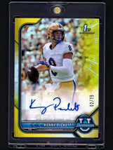 2022 1st Bowman Chrome University Kenny Pickett RC Yellow Refractor Auto #2/75 - £373.64 GBP