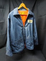 Vintage Union Made Work Jacket L Blue Zip Quilt Lined LYNN PATCH Trucking ?  - £14.50 GBP