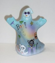 Fenton Glass Blue &quot;Got Candy&quot; Halloween Ghost Figurine Ltd Ed #6/39 Kim Barley - £216.04 GBP