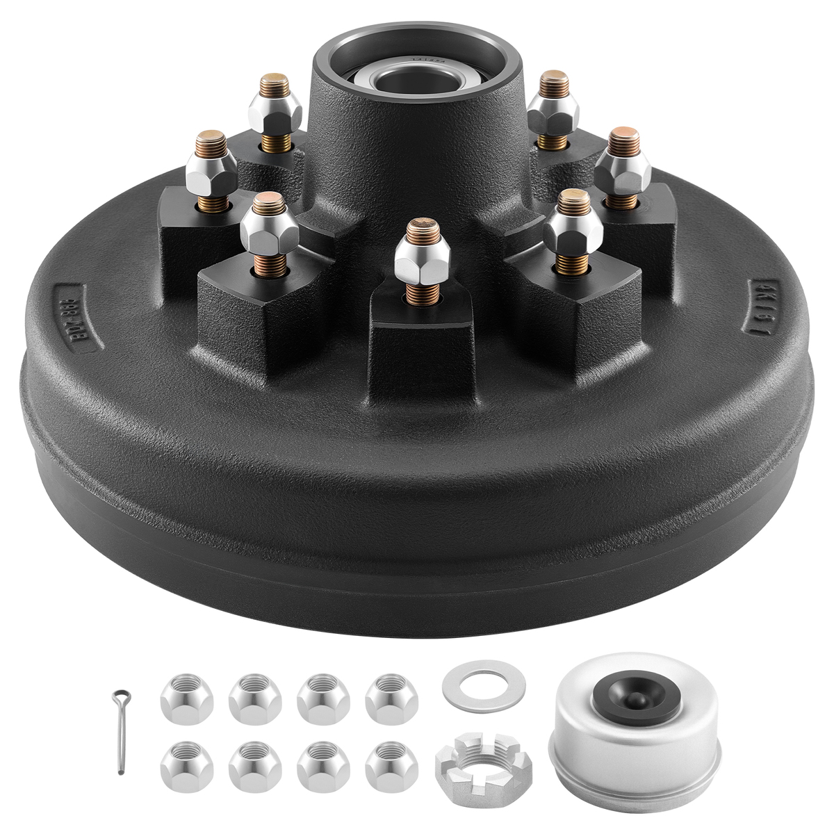 VEVOR Electric Trailer Brake Drum, 1 Pack, 8-Hole on 4&quot; Bolt Circle Brak... - $65.99