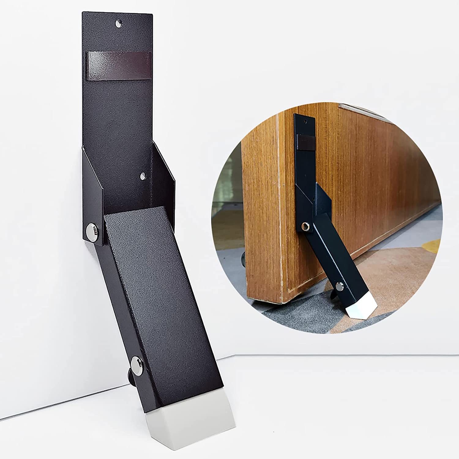 No Drilling Door Stopper, Adhesive Door Stoppers for Bottom of Door, Black - $33.99