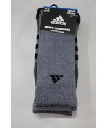 ADIDAS Men&#39;s 3 Pack Cushioned Moisture Wicking Crew Socks Shoe 6-12 New - $14.84