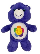 Care Bear Plush 2012 Purple Harmony Flower Smile Rainbow Colors Hasbro 14&quot; - £15.54 GBP