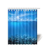 Blue Sky Ocean Coral Shower Curtain Back Drop - £23.59 GBP