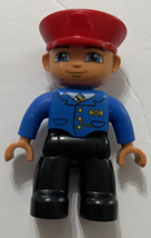 Lego Duplo Figure Train Conductor red cap blue/black &amp; Vintage Police Chief - £13.03 GBP
