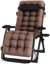 Oversized Zero Gravity Chair, Lawn Recliner, Reclining Patio Lounger Chair, - £103.66 GBP