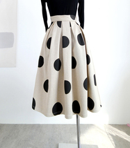 Autumn Polka Dot Pleated Skirt Women Custom Plus Size Pleated Party Midi Skirt image 4