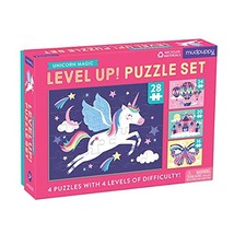 Unicorn Magic Level Up! Puzzle Set from Mudpuppy, Includes 4 Jigsaw Puzzles with - £10.62 GBP