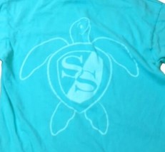 Simply Southern Shirt Womens Small Aqua Turtle Long Sleeve Preppy Ladies - £6.45 GBP