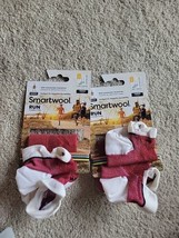 Smartwool Run Womens Merino Ankle Socks Red Black Large 2 Pack Zero Cushion Unis - £24.38 GBP