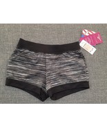 Motionwear Black Heather Gray Dance Shorts Fitness Stretch Size Petite A... - $17.58 CAD
